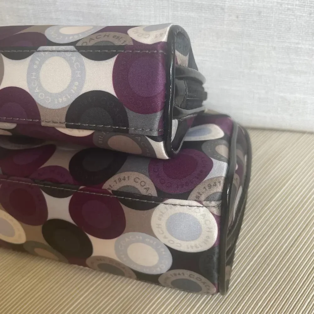 Coach NWT Vintage Snaphead Cosmetic Travel Case 2pc Set Purple Y2K Rare